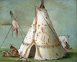 Crow Lodge of Twenty-five Buffalo Skins, 1832–33 by George Catlin