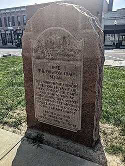 Monument located at the starting point of The Oregon Trail in Independence, Missouri.