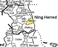 Example hierarchy of Beder parish in the Ning hundred of Aarhus County.