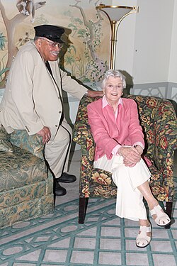 Jones with Dame Angela Lansbury in 2013