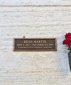 Crypt of Dean Martin, at Westwood Memorial Park