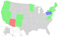 Section 177 states: • blue=LEV only • green=LEV+ZEV • red=LEV repealed