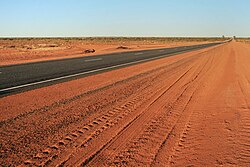 The Lasseter Highway connects Uluru (Ayers Rock) to the Stuart Highway