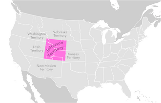 Location of the extralegal Territory of Jefferson in the United States of America of 1861[citation needed]