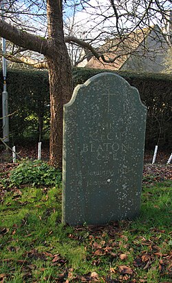 Sir Cecil Beaton's grave at Broad Chalke Churchyard