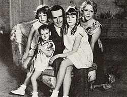 The Lloyds in 1936 (left to right): Peggy, Harold Jr., Harold, Gloria, and Mildred