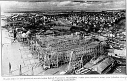 Wooden shipyard in Vancouver, 1918