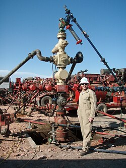 Well head where fluids are injected into the ground