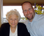 Florence Melton with Rabbi Jason Miller of Congregation Agudas Achim of Columbus, Ohio