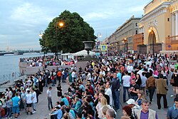 Embankment of the Neva river in Saint Petersburg, 23:30 local time, 22 June 2013