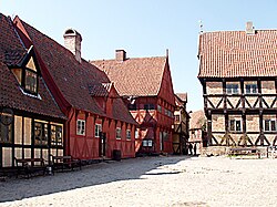 At the central cobbled town square