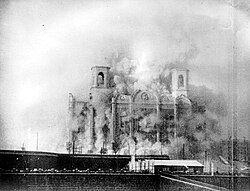 The Cathedral of Christ the Saviour in Moscow during its demolition in 1931
