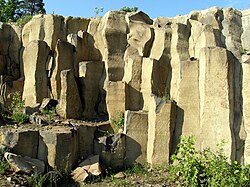 Columns of basalt near Bazaltove, Ukraine