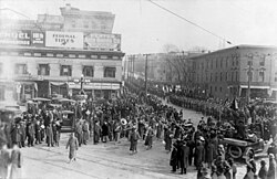 Cody's funeral parade in Denver, Colorado, in 1917