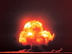 The 1945 American Trinity test, the first-ever detonation of a nuclear weapon
