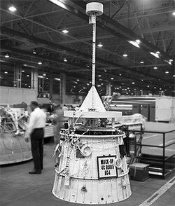 Surveyor-Model 1: A 952 kg mass representative for the Surveyor lunar probe. The cylindrical mass was permanently connected to the Centaur upper stage.