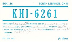 A CB radio QSL card