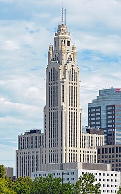 The Art Deco LeVeque Tower is the city's second-tallest skyscraper.