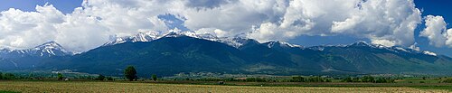Panorama of Pirin Mountain massif, Bulgaria
