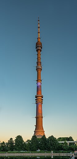 Ostankino Tower in Moscow, the tallest freestanding structure in Europe[707]