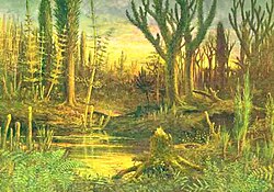 An artist's impression of early land plants