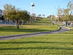 Section of the 15-kilometer (9.32 miles) Parque Línea Verde which was created to serve as a greenway for the most marginalized section of the city