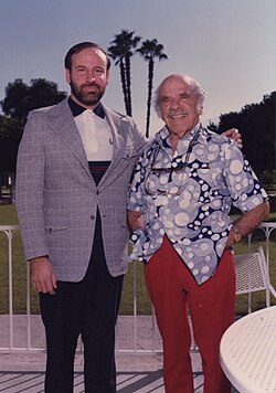 Capra (right), Alan Greenberg (left) in La Quinta, California, c. 1970s–1980s