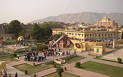 Sawai Jai Singh (1688–1743 CE) initiated the construction of several observatories. Shown here is the Jantar Mantar (Jaipur) observatory.