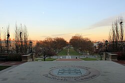 View of Danforth Campus from top of the quad