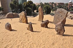 Megaliths from Nabta Playa, constructed by Neolithic populations,[39] located in Aswan, Upper Egypt. Excavations of the megalith structures were completed in 2008.[40]