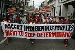 Indigenous peoples march for their right to self-determination in Davao City (2008).