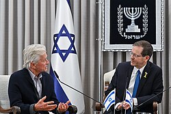 Douglas with Israeli President Isaac Herzog on June 2, 2024