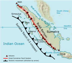 Map of geological formation of Sumatra island