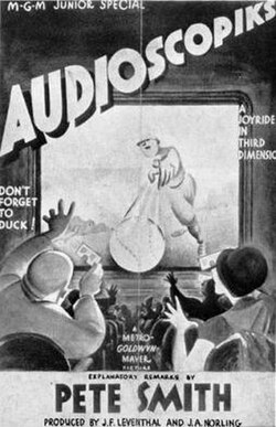 Poster for his 1936 short subject movie Audioscopiks