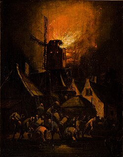 Egbert Lievensz van der Poel, Windmill Fire (17th century), National Museum in Kraków