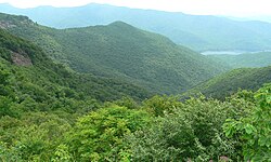 View from Craggy Gardens on the Blue Ridge Parkway in North Carolina