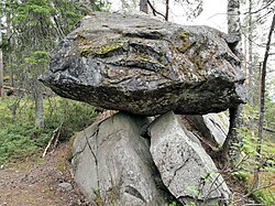 Kämmenkivi stone on the Pisa hill in Kuopio, Finland