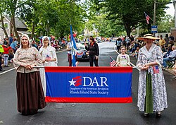 Rhode Island's DAR state society at the 2023 Gaspee Days Parade in Pawtuxet Village