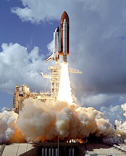 Launch of Space Shuttle Atlantis on STS-34, carrying Galileo into Earth orbit