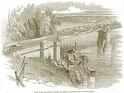 The Dee Bridge after its collapse