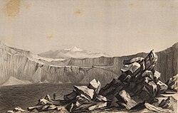 Sketch of Mokuʻāweoweo from Wilkes' journal