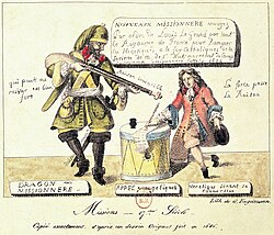 Protestant political cartoon satirising the Dragonnades in France