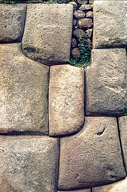Precisely interfaced blocks at Sacsayhuamán citadel in Cusco, Peru