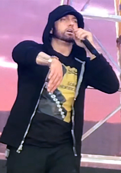 Eminem performing in 2018
