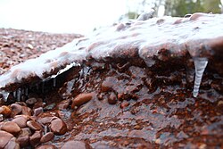 Ice Formation on coarse shore of Copper Harbor, Upper Peninsula Michigan.