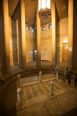 Inside view of the Avicenna Mausoleum, designed by Hooshang Seyhoun in 1945–1950