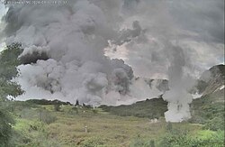 Phreatic explosion captured at the Main Crater of Taal Volcano in January 2020, from an installed IP camera of the Philippine Institute of Volcanology and Seismology (PHIVOLCS) monitoring the volcano.