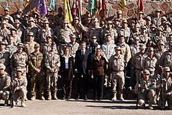 Visiting politicians of Spain with soldiers of the Spanish army in 2010.