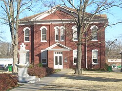 Cherokee Nation Historic Courthouse in Tahlequah, Oklahoma, built in 1849, the oldest public building in present-day Oklahoma[22]