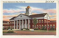 Old postcard showing the Veterans Administration building